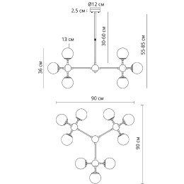 Люстра на штанге Arte Lamp Bolla A1664SP-12GO