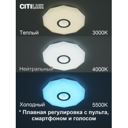 Потолочная люстра Citilux Диамант Смарт CL713A30G