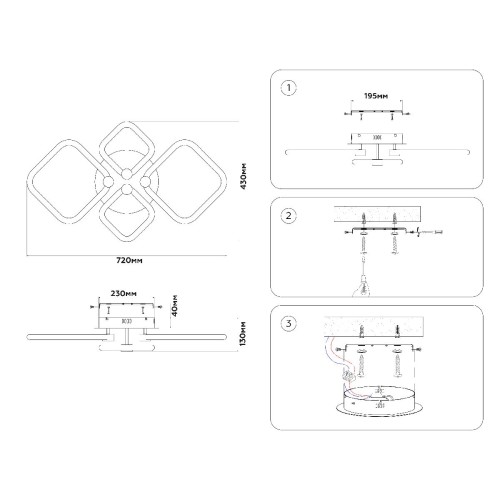 Потолочная люстра Ambrella Light Acrylica Original FA3822