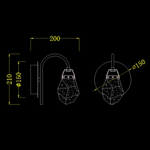 Бра Delight Collection Crystal rock MD-020B-wall gold
