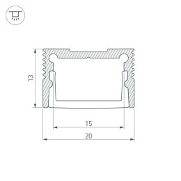 Алюминиевый профиль с экраном Arlight SL-Slim20-H13-2000 Anod+Opal 036835