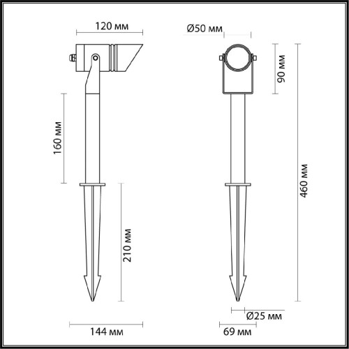 Грунтовый светильник Odeon Light Stima 6648/6GL