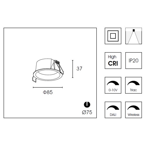 Встраиваемый светильник Delight Collection DB8503NR