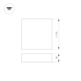 Потолочный светильник Arlight IM-QUADRO-EMERGENCY-3H-S175x175-19W Day4000 (WH, 120 deg, 230V) 040925