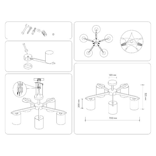 Люстра на штанге Ambrella Light Loft TR83113
