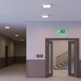 Потолочный светильник Arlight IM-QUADRO-EMERGENCY-3H-S175x175-19W Warm3000 (WH, 120 deg, 230V) 040926