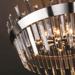 Люстра на штанге Eurosvet 10111/8 сатин-никель / прозрачный хрусталь Strotskis Smart a047847