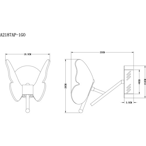 Настенный светильник Arte Lamp Darcy A2187AP-1GO