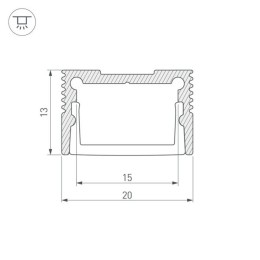 Алюминиевый профиль Arlight SL-Slim20-H13-3000 Anod 036036