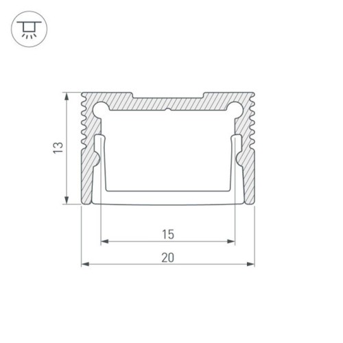 Алюминиевый профиль Arlight SL-Slim20-H13-3000 Anod 036036