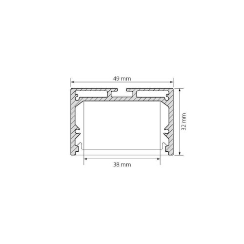 Профиль с экраном Arlight SL-LINE-4932-2500 ANOD+OPAL 020465
