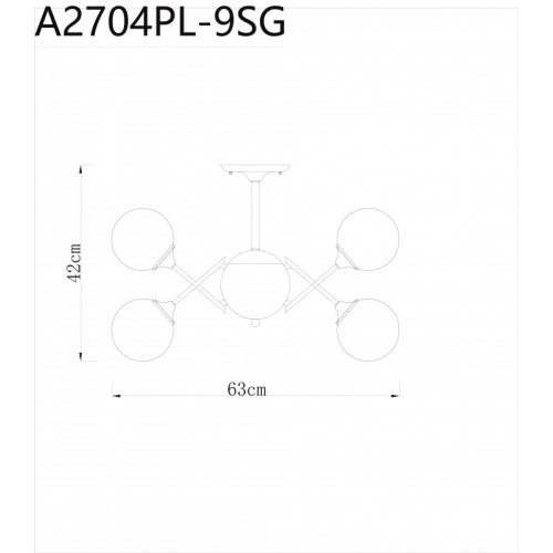 Люстра на штанге ARTE Lamp A2704PL-9SG