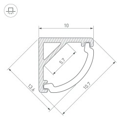 Алюминиевый профиль Arlight ARH-Kant-H10-2000 Anod 036321