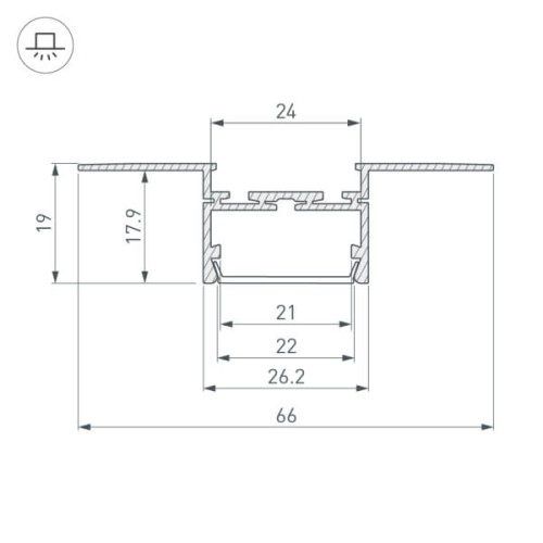 Алюминиевый профиль Arlight PLS-Lock-H19-T-Hide-2000 033693
