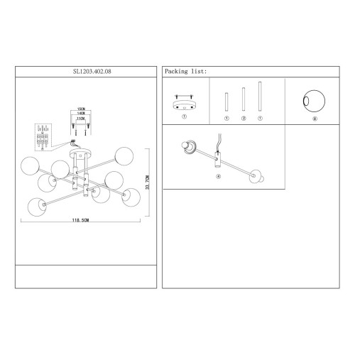 Потолочная люстра ST LUCE LIMANO SL1203.402.08