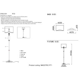 Торшер Crystal Lux MAESTRO PT1 CHROME
