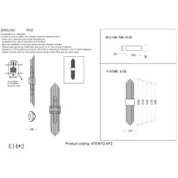 Настенный светильник Crystal Lux ATENTO AP2 CHROME/TRANSPARENTE