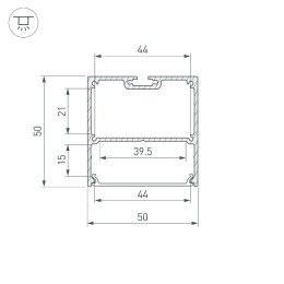 Алюминиевый профиль Arlight SL-LINE-5050-LW-3000 ANOD 043976