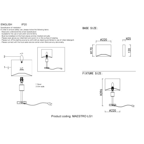 Настольная лампа Crystal Lux MAESTRO LG1 GOLD