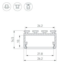 Алюминиевый профиль Arlight PLS-LOCK-H15-3000 ANOD 044843