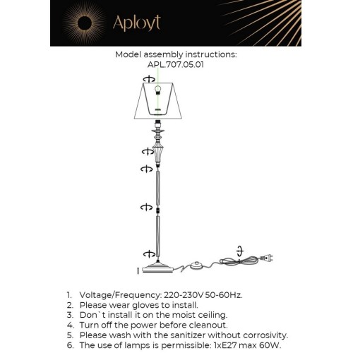 Торшер Aployt Jula APL.707.05.01