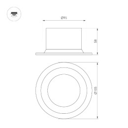 Встраиваемый светильник Arlight MS-DROP-BUILT-R105-14W Day4000 (BK, 85 deg, 230V) 041496