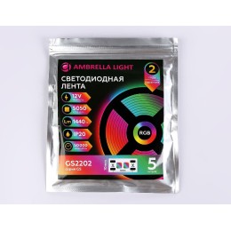 Светодиодная лента Ambrella Light LED Strip 12В 5050 14,4Вт/м RGB 5м IP20 GS2202