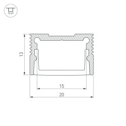 Алюминиевый профиль Arlight SL-SLIM20-H13-2000 BLACK 037112