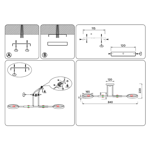 Люстра на штанге Ambrella Light Traditional TR8247