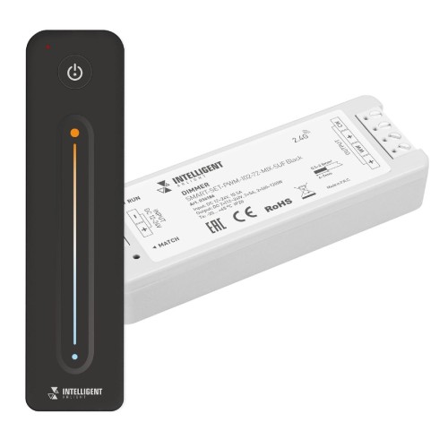Диммер Arlight SMART-SET-PWM-102-72-MIX-SUF Black (12-24V, 2x5A, ПДУ LINE, 2.4G) 036186