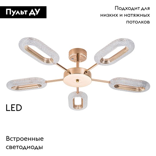 Потолочная люстра Arte Lamp Ovale A2489PL-5GO