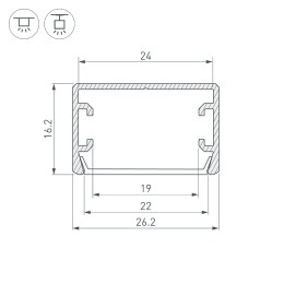 Алюминиевый профиль Arlight PLS-LOCK-H16-SMT-3000 ANOD 044805