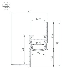 Алюминиевый профиль Arlight ARH-СEIL-S14-SHADOW-3000 WHITE 045554