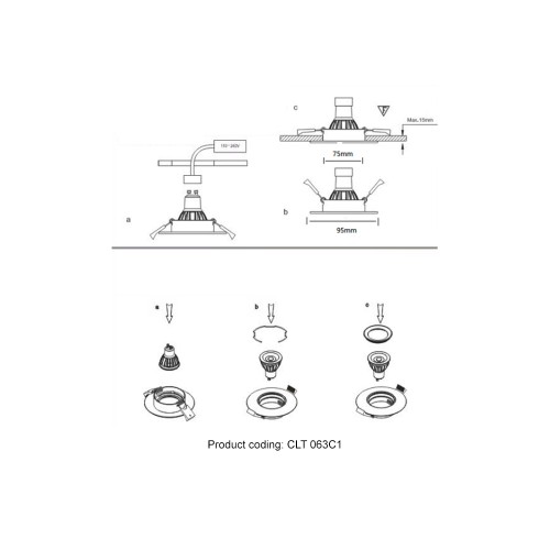 Встраиваемый светильник Crystal Lux CLT 063C1 BL