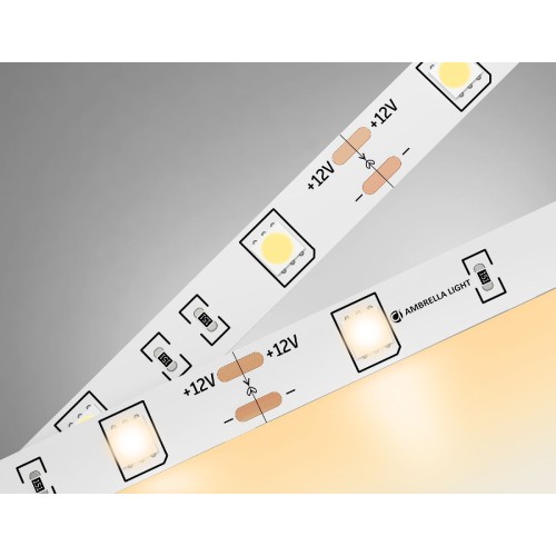 Светодиодная лента Ambrella Light LED Strip 12В 5050 7,2Вт/м 3000K 5м IP20 GS1801