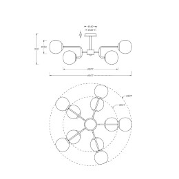 Люстра на штанге Maytoni Erich MOD221PL-10N