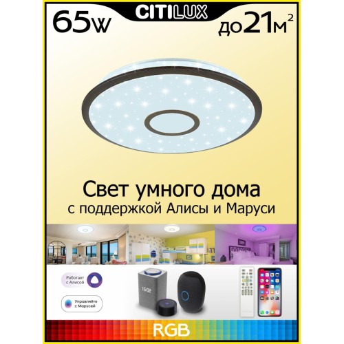 Потолочная люстра Citilux Старлайт Смарт CL703A65G