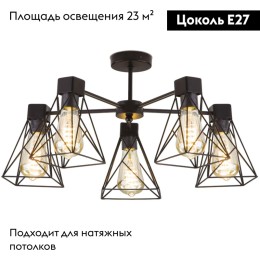 Потолочная люстра Eurosvet Trappola 70107/5 черный