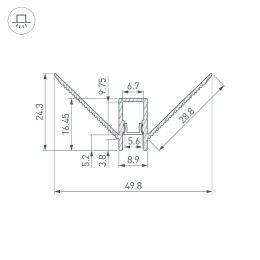 Алюминиевый профиль Arlight DECORE-S6-EXT-COMFORT-2000 ANOD внешний 043162