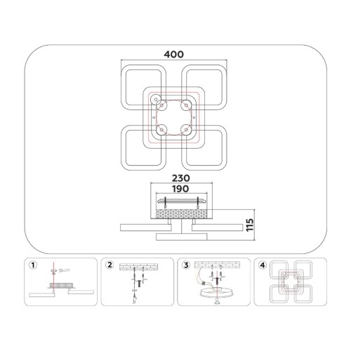 Потолочная люстра Ambrella Light Acrylica Original FA3861