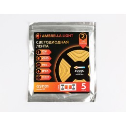 Светодиодная лента Ambrella Light LED Strip 12В 2835 9,6Вт/м 3000K 5м IP20 GS1101