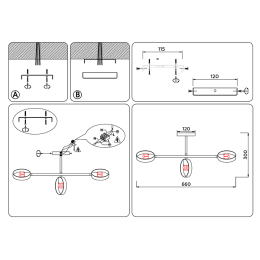 Люстра на штанге Ambrella Light Traditional TR8229