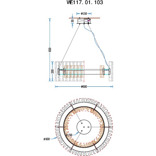 Подвесная люстра Wertmark Patricia WE117.01.103