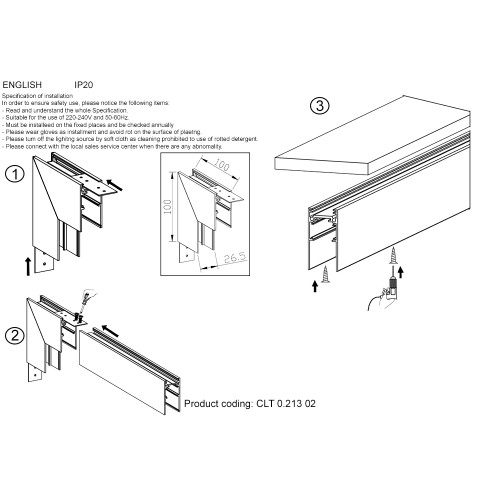Внутренний угловой соединитель для магнитного накладного шинопровода Crystal Lux Space CLT 0.213 02 WH