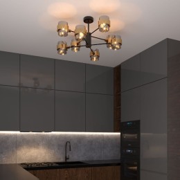 Люстра на штанге Eurosvet Arcada 70127/8 черный/дымчатый a060653