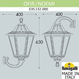 Уличный настенный светильник Fumagalli E35.132.000.AXH27