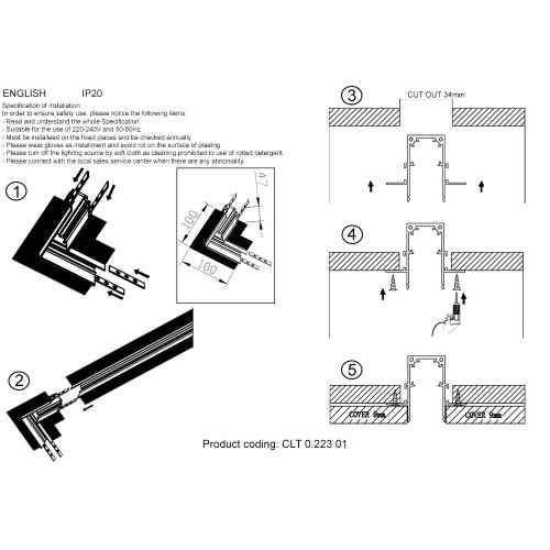 Соединитель угловой Crystal  Lux CLT 0.223 01 WH