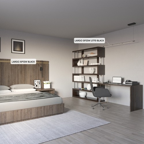 Подсветка для зеркал Crystal Lux Largo AP12W Black