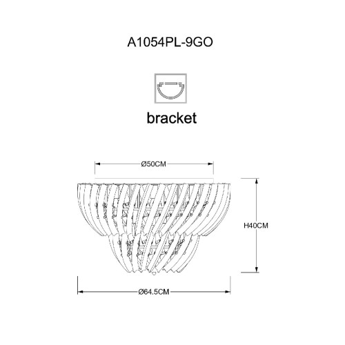 Потолочная люстра Arte Lamp Ella A1054PL-9GO