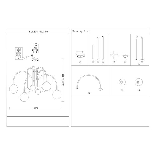 Люстра на штанге ST LUCE JINETO SL1204.402.08